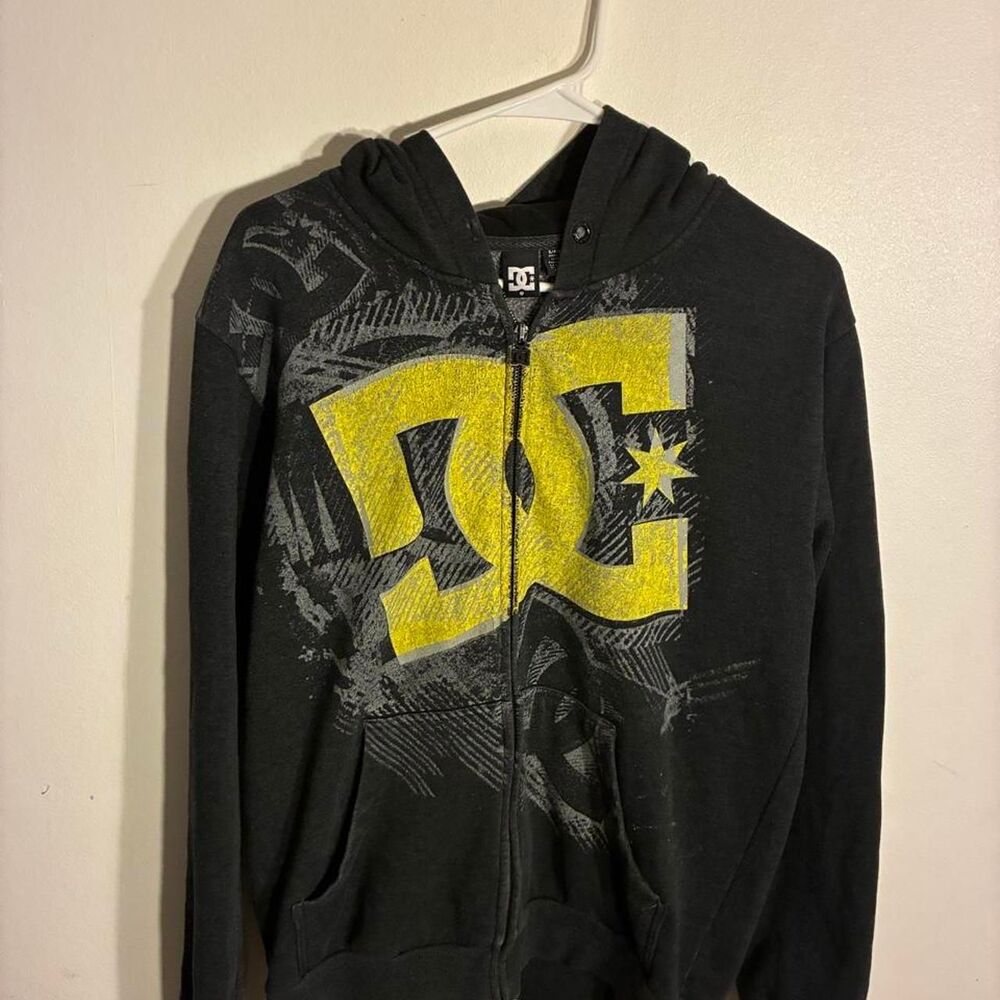 Dc-shoes Men's Black and Grey Hoodie